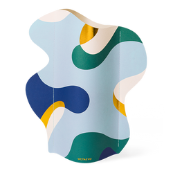 Blue green and gold paper vase Gaia by Barcelona based brand Octaevo, available at www.cuemars.com