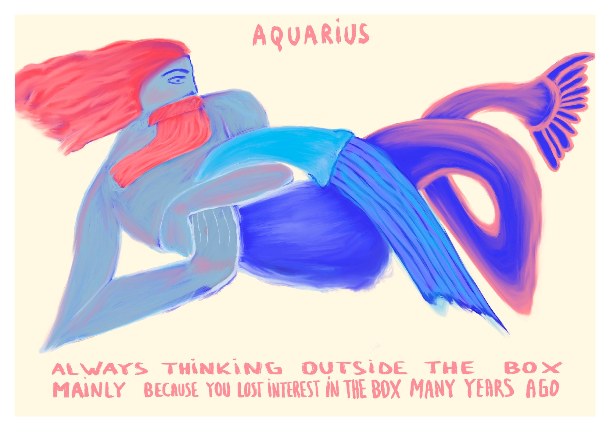 Aquarius zodiac art print by Brut – rebellious and visionary astrology poster