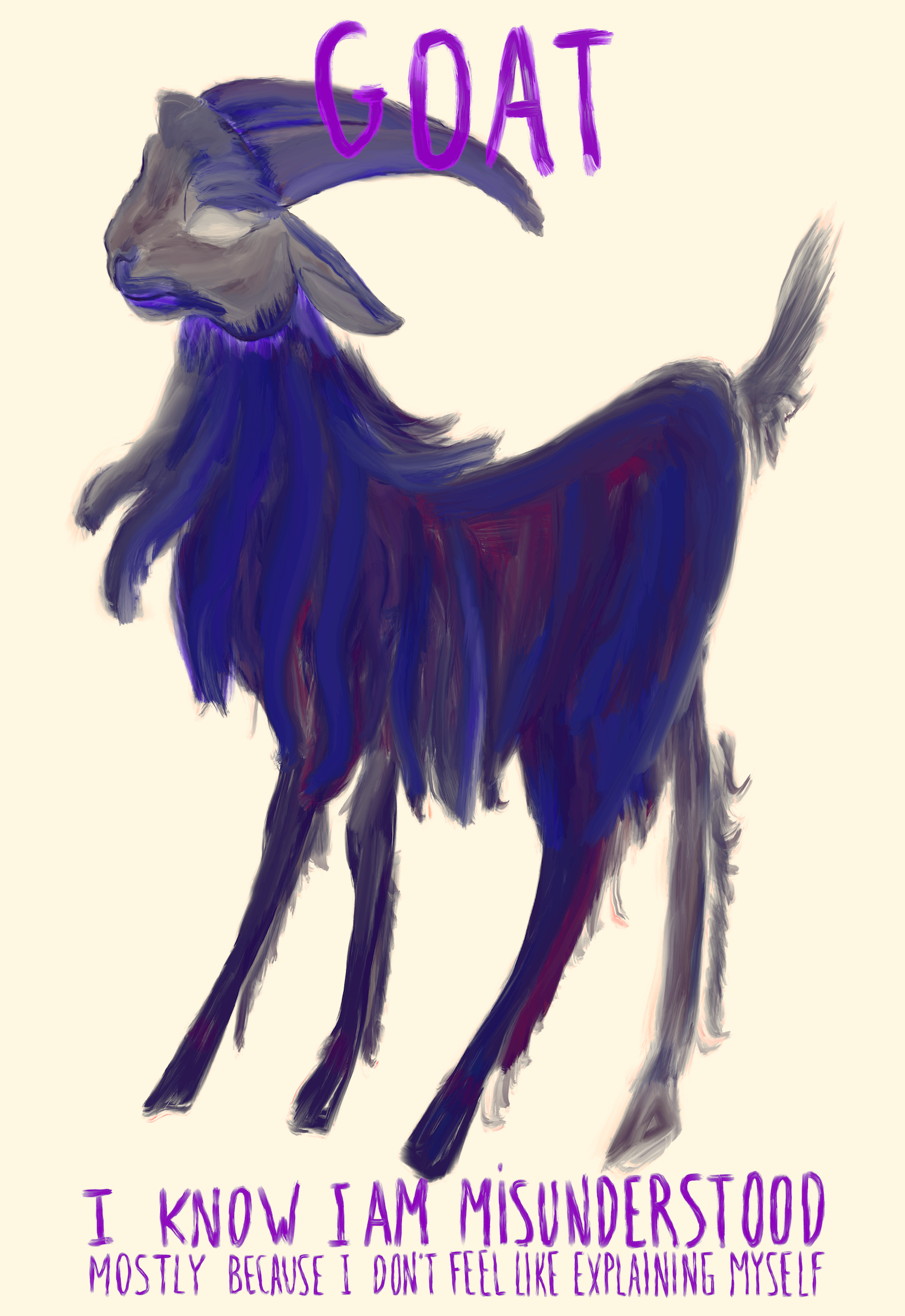 Brut Goat Lunar Star Sign art print – creative zodiac wall art