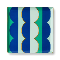 Ceramic tray in blue and different shades of green plus gold leaf, designed by Octaevo in Barcelona, sold at www.cuemars.com