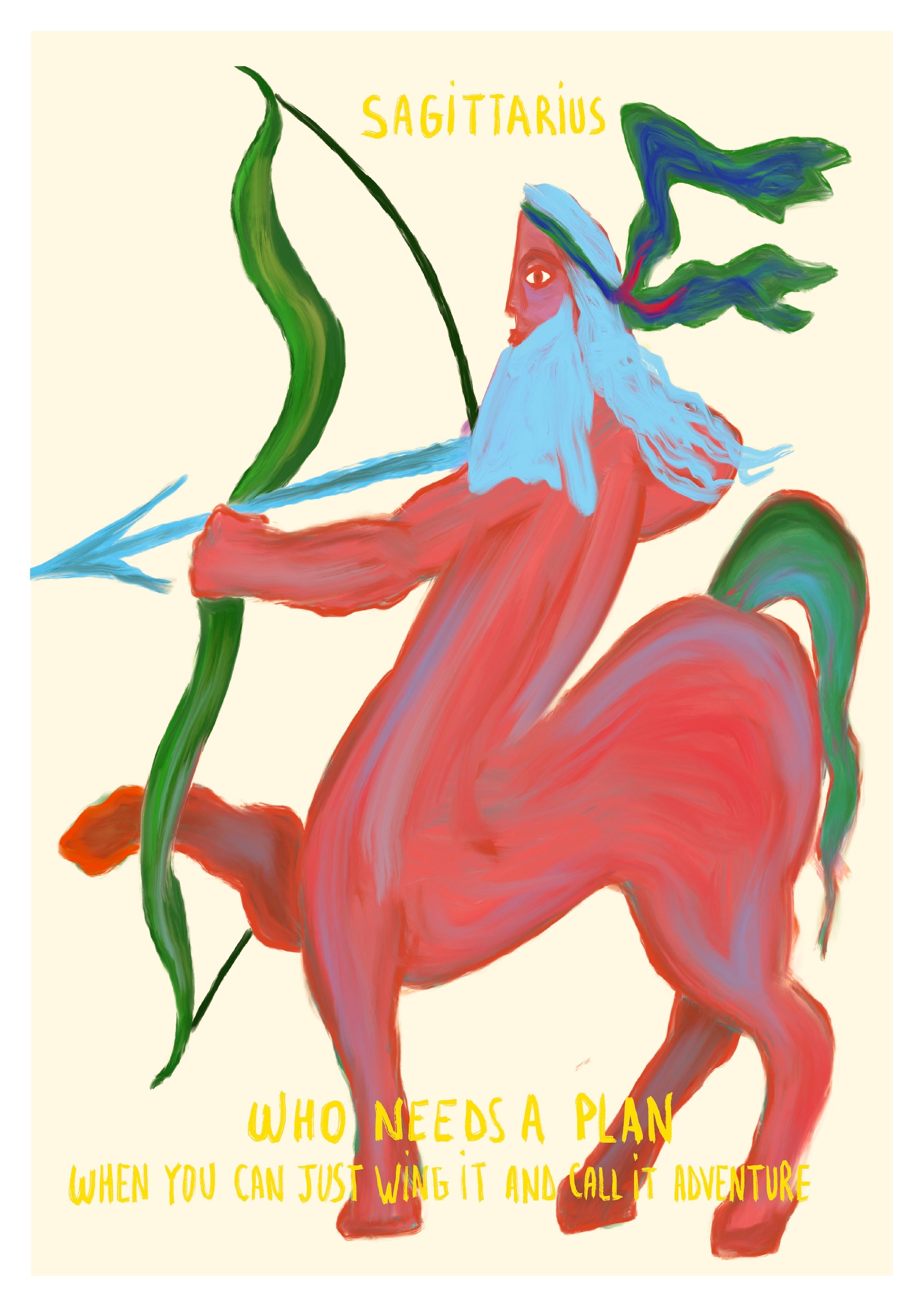 Sagittarius zodiac art print by Brut – wild, honest astrology artwork