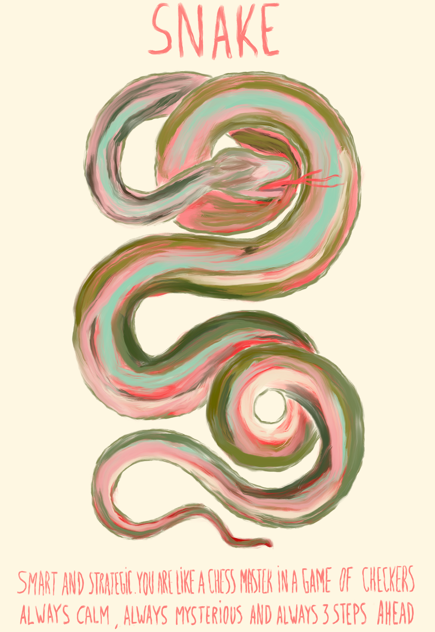 Brut Snake Lunar Star Sign art print – seductive zodiac wall art