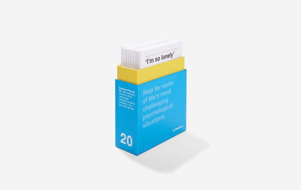 Details of The School of Life's Emotional First Aid Kit booklets for 20 challenging situations