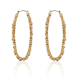 Gold Texture Hoop Earrings - Under Earth Collection