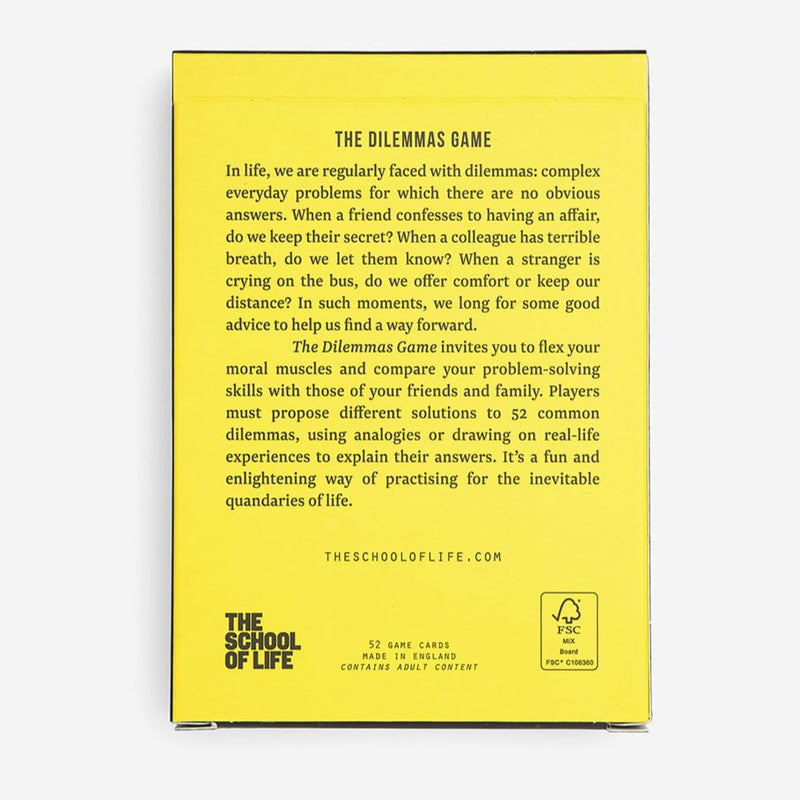 The School of Life The Dilemmas Game available at Cuemars