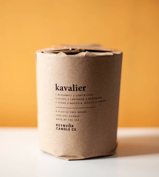 100% Plastic Free packaging with Keynvor's eco candles