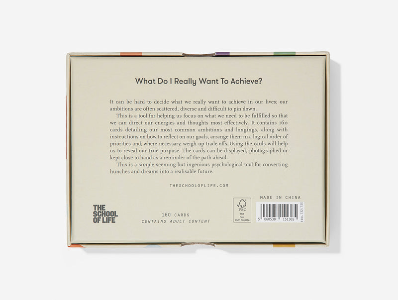 What Do I Really Want To Achieve card game by The School of Life, available at Cuemars