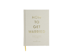 Beige and gold lettered book called How To Get Married by The School of Life. Available at cuemars.com
