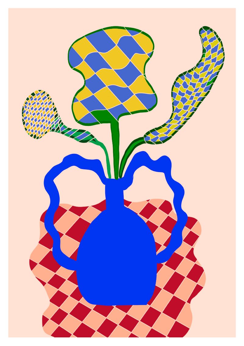 Checkers Vase Still-life | Print