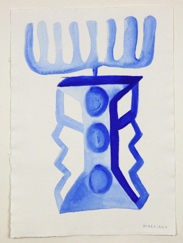 Margiana-original-painting-acrylic-on-paper-blue-vase-studyII-cuemars