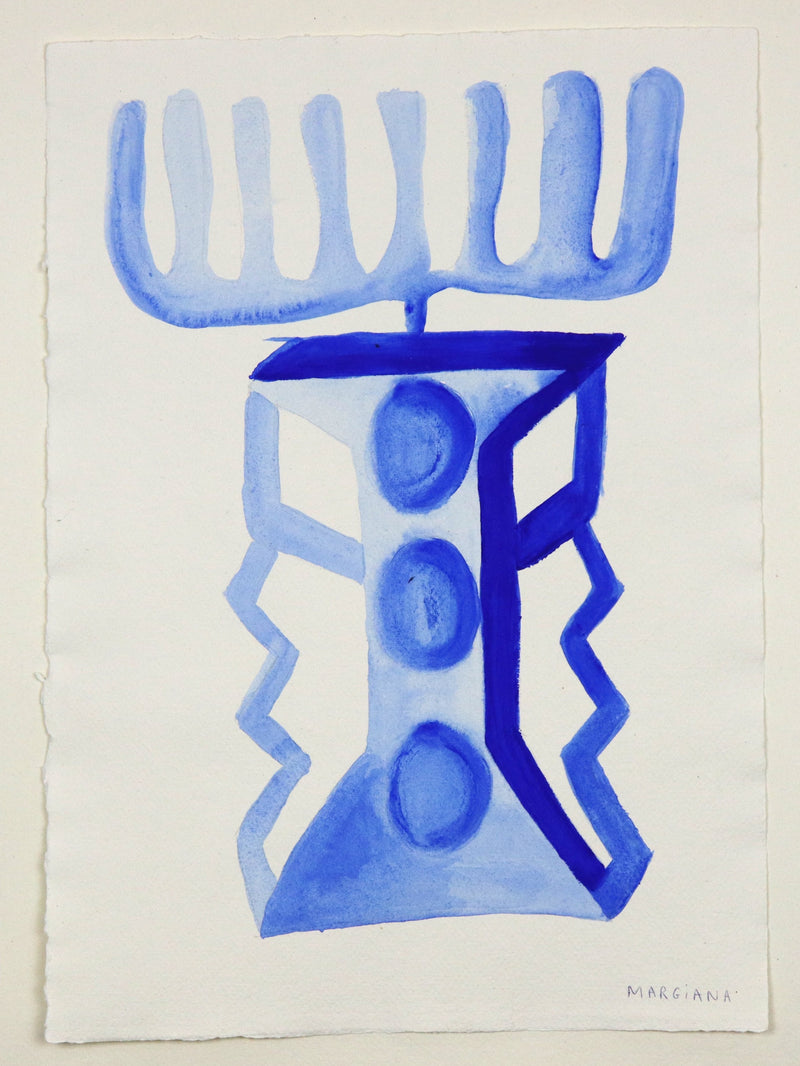 Margiana-original-painting-acrylic-on-paper-blue-vase-studyII-cuemars
