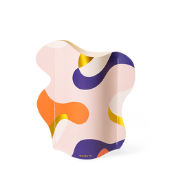 Pink, orange, purple and gold paper vase Gaia by Barcelona based brand Octaevo, available at www.cuemars.com