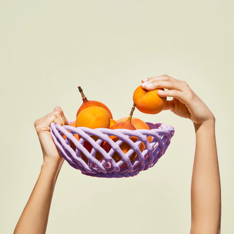 Ceramic Basket in lilac by Octaevo, available www.cuemars.com
