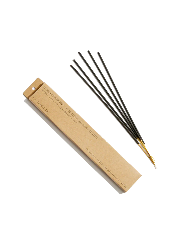 Charcoal long-lasting incense sticks n36 Wild Herb Tonic scent, by PF Candle. Available at cuemars.om
