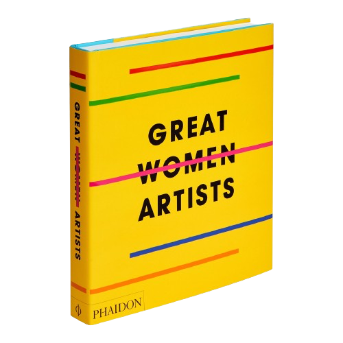 Yellow cover of the book Great Women Artists, published by Phaidon, available at www.cuemars.com