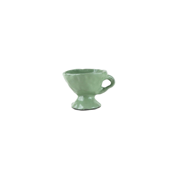 Green handmade espresso mug by Warsaw based ceramic studio Siup. Available at Cuemars