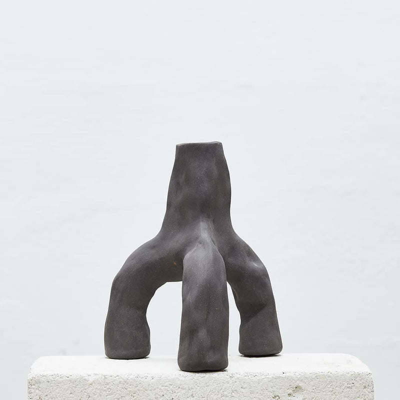 Black tripod candle holder handmade by SIUP, available at www.cuemars.com