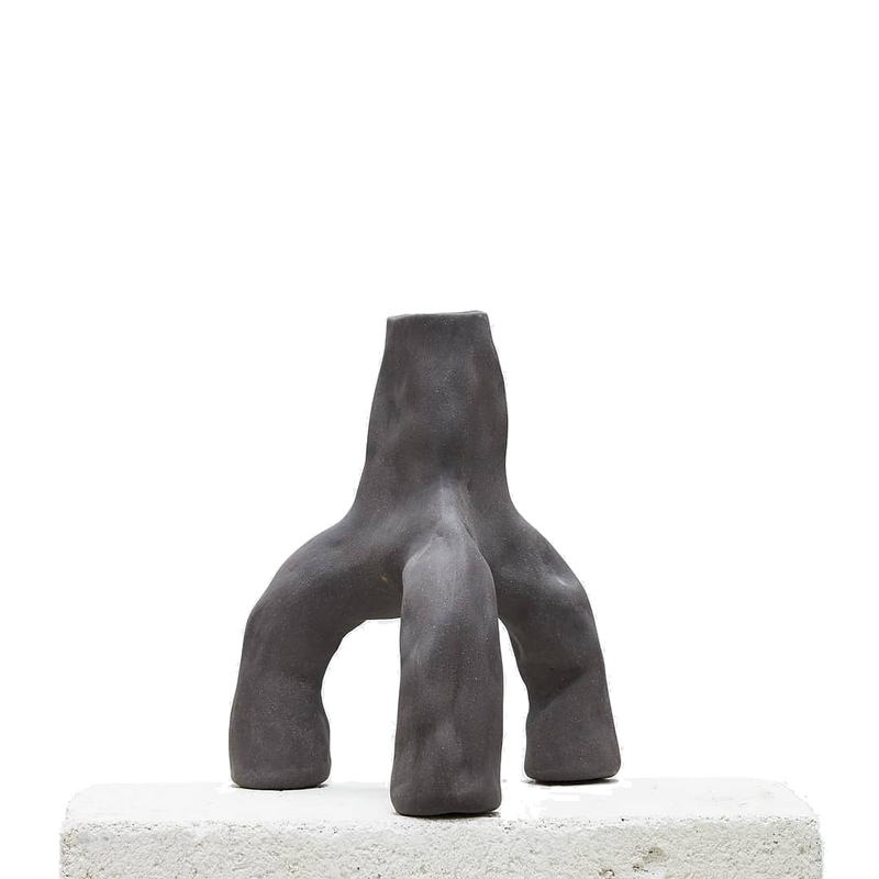 Black tripod candle holder handmade by SIUP, available at www.cuemars.com