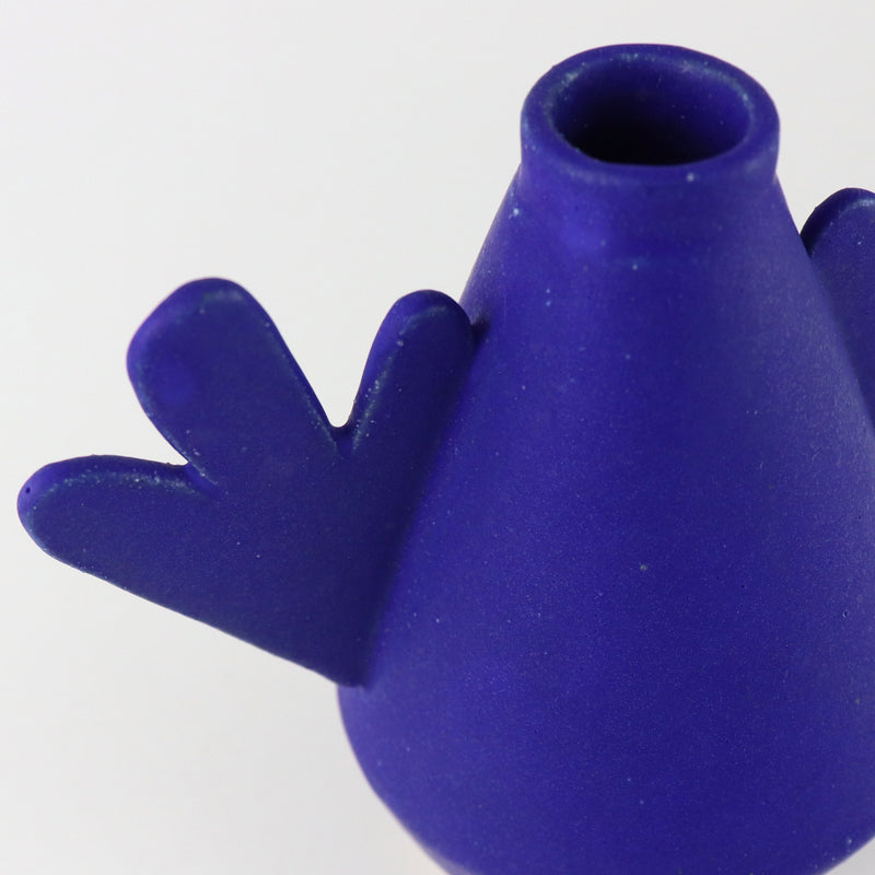 Handmade Flood vase with wiggle arms in blue by Bristolian Sophie Alda
