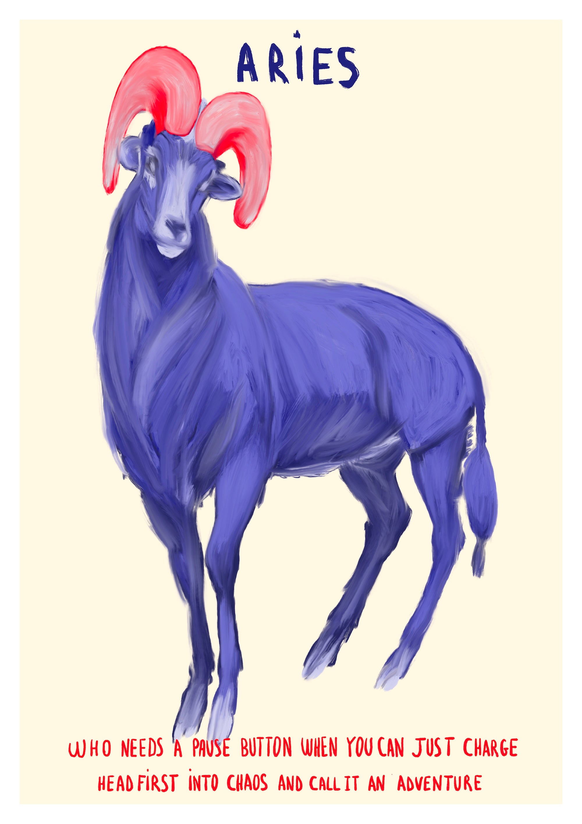 Aries zodiac art print by Brut – bold and fiery astrology poster