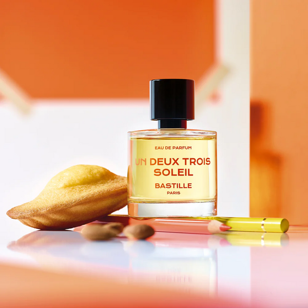 Eau de Parfum with notes of bitter almond, tonka bean and incense, by Bastille Paris, available at www.cuemars.com