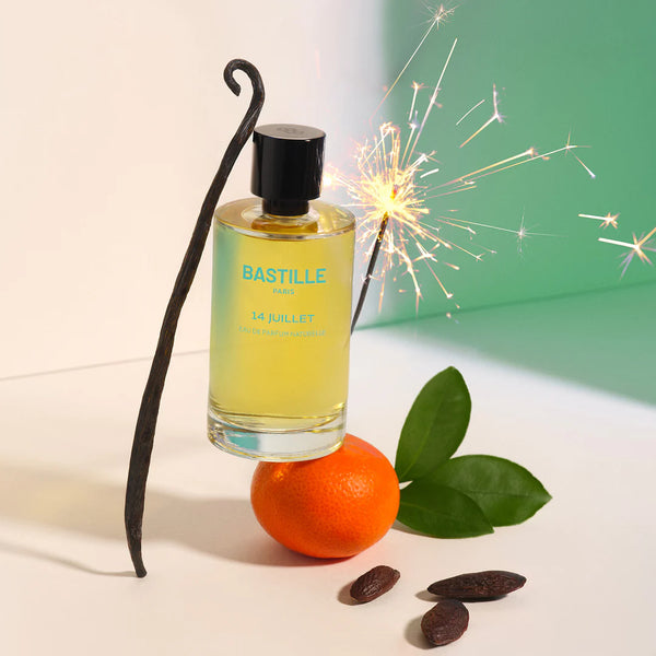 Natural Eau de Parfum made in France by Bastille Paris, spicy, sweet and addictive, 14 juillet is their latest fragrance. Available at www.cuemars.com