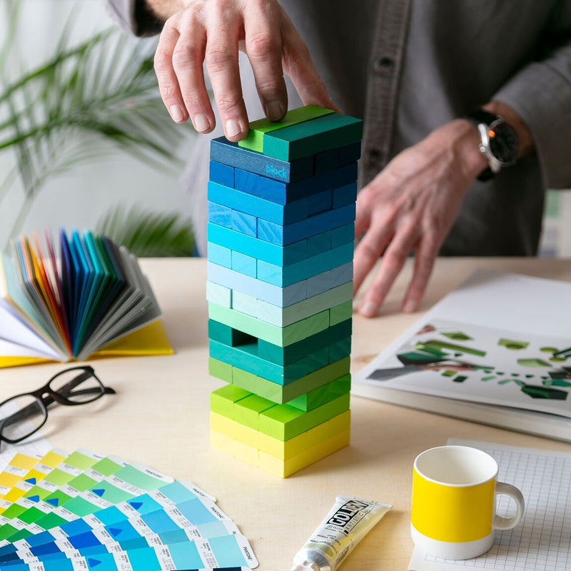 Colourful Gradient Wooden Tower, by British homeware brand Block Design, available at www.cuemars.com