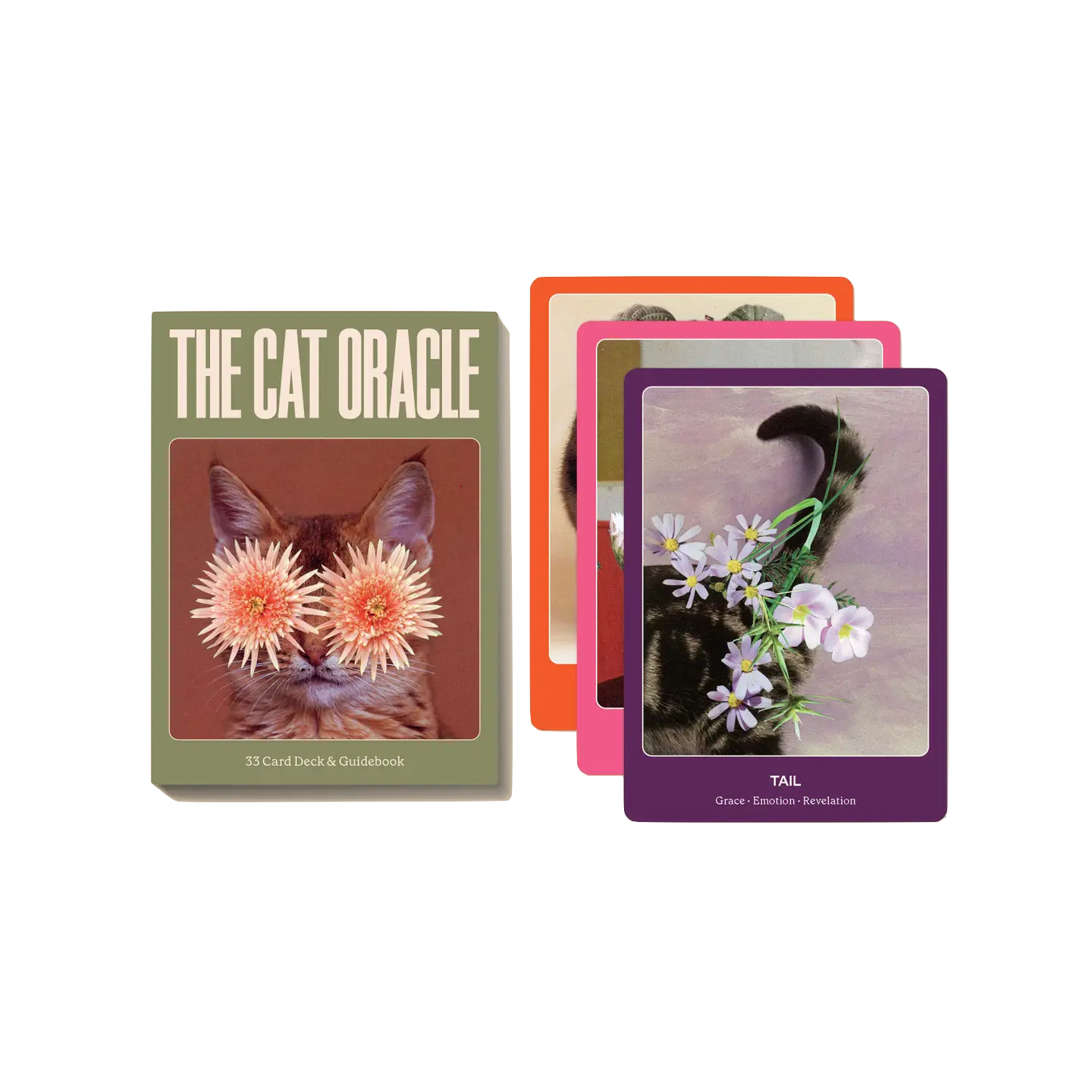 Cat inspired oracle with guidebook by Broccoli Mag, available at www.cuemars.com