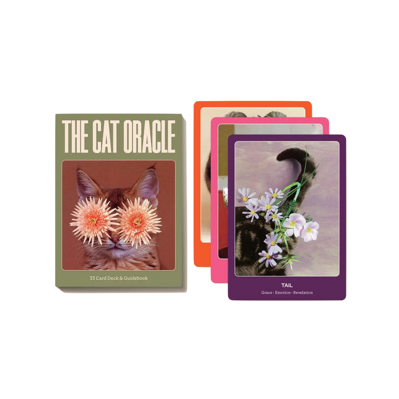 Cat inspired oracle with guidebook by Broccoli Mag, available at www.cuemars.com