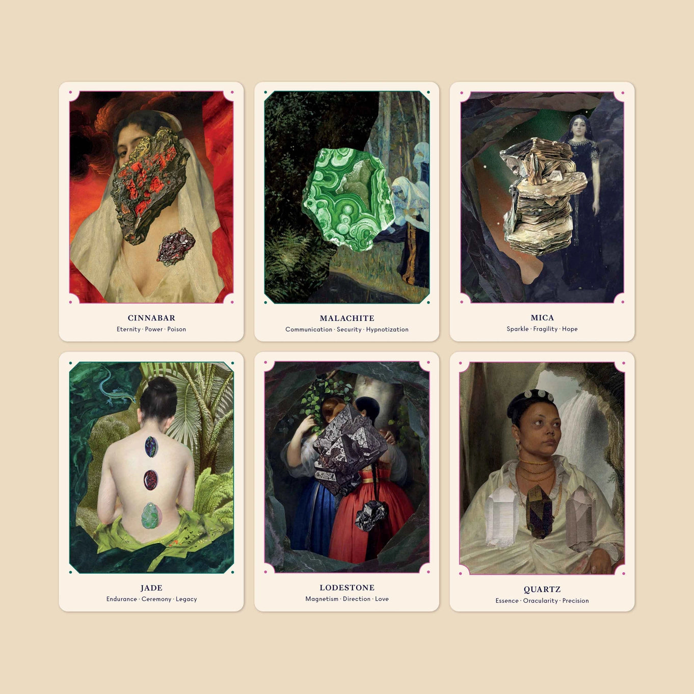 Crystals inspired oracle with guidebook by Broccoli Mag, available at www.cuemars.com