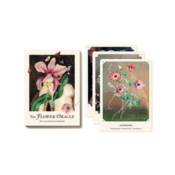 Botanical inspired oracle with guidebook by Broccoli Mag, available at www.cuemars.com