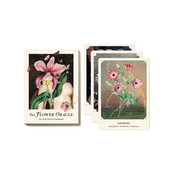 Botanical inspired oracle with guidebook by Broccoli Mag, available at www.cuemars.com