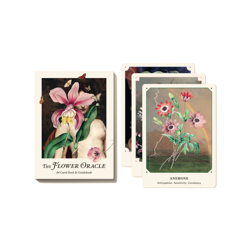 Botanical inspired oracle with guidebook by Broccoli Mag, available at www.cuemars.com