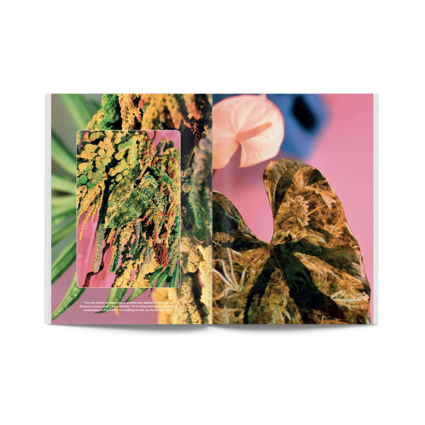 Broccoli magazine plants and lilies covered with digital prints, magazine available at www.cuemars.com
