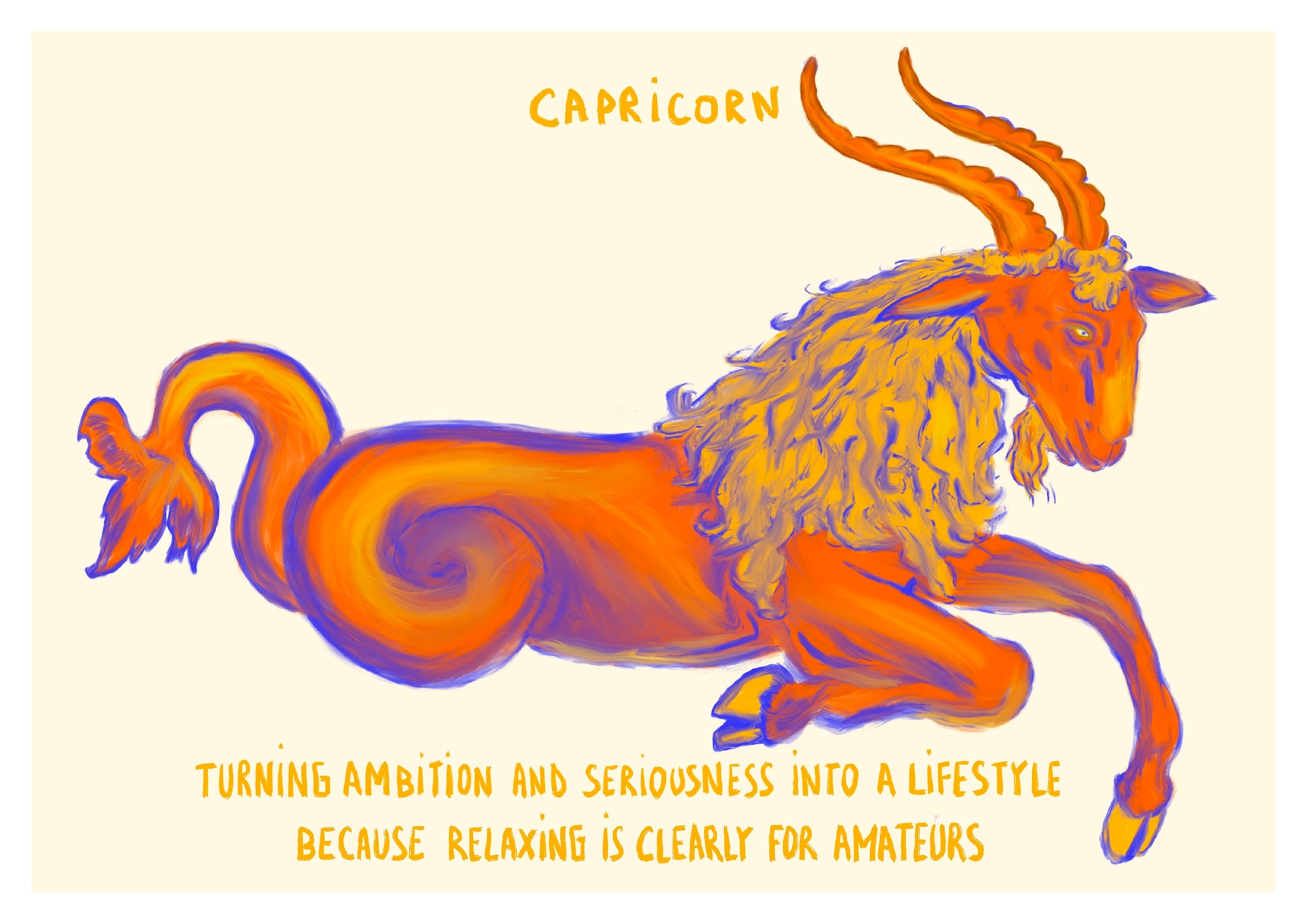 Capricorn zodiac print by Brut – ambitious, structured star sign wall art