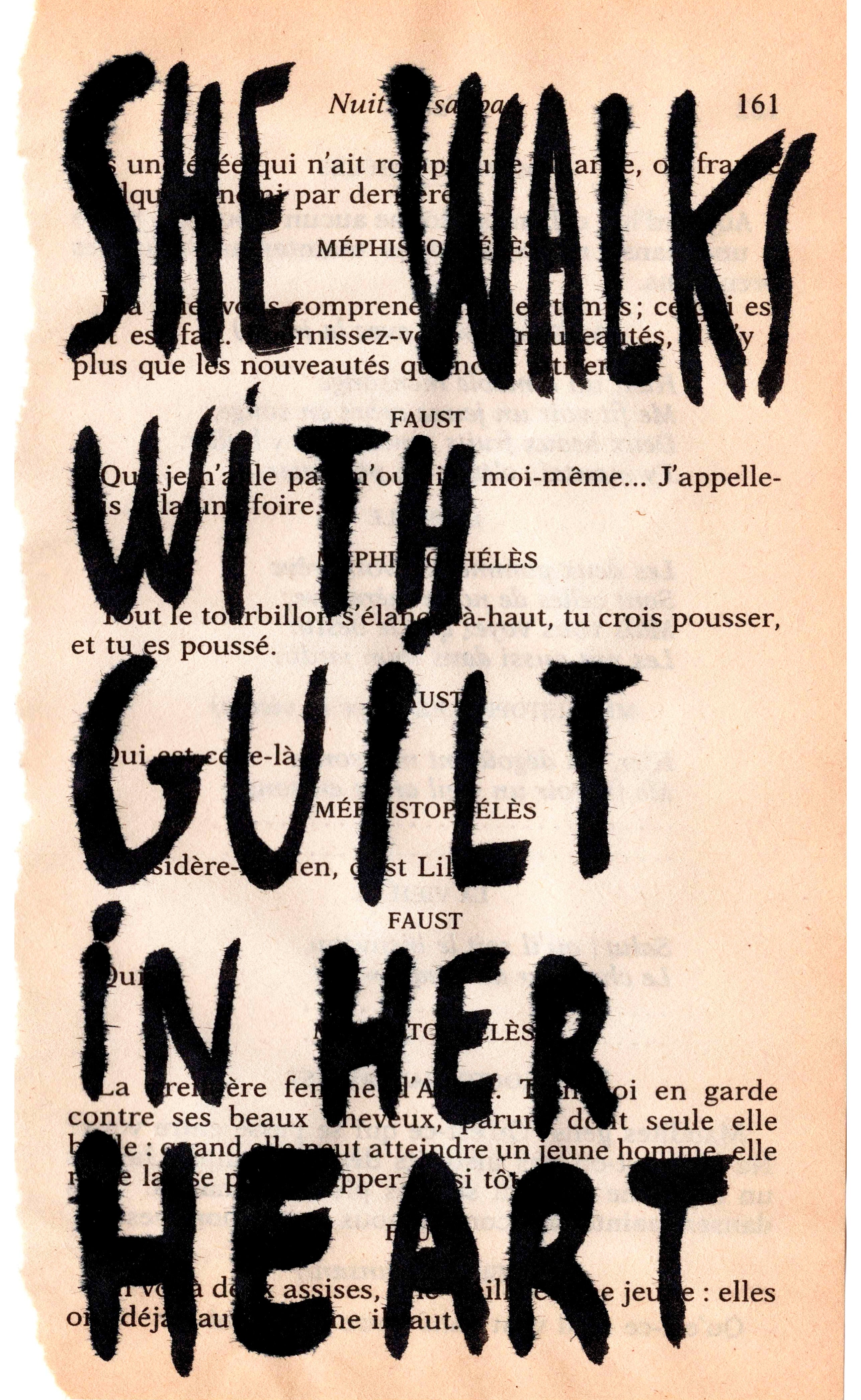 She walks with guilt in her heart