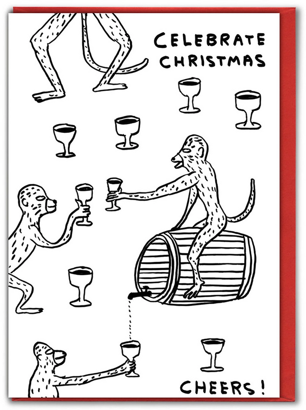 Celebrate Monkeys - Christmas Card