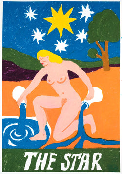 Tarot card The Star limited edition of 50 giclee prints by Bulgarian artist Dessy Baeva, available at www.cuemars.com
