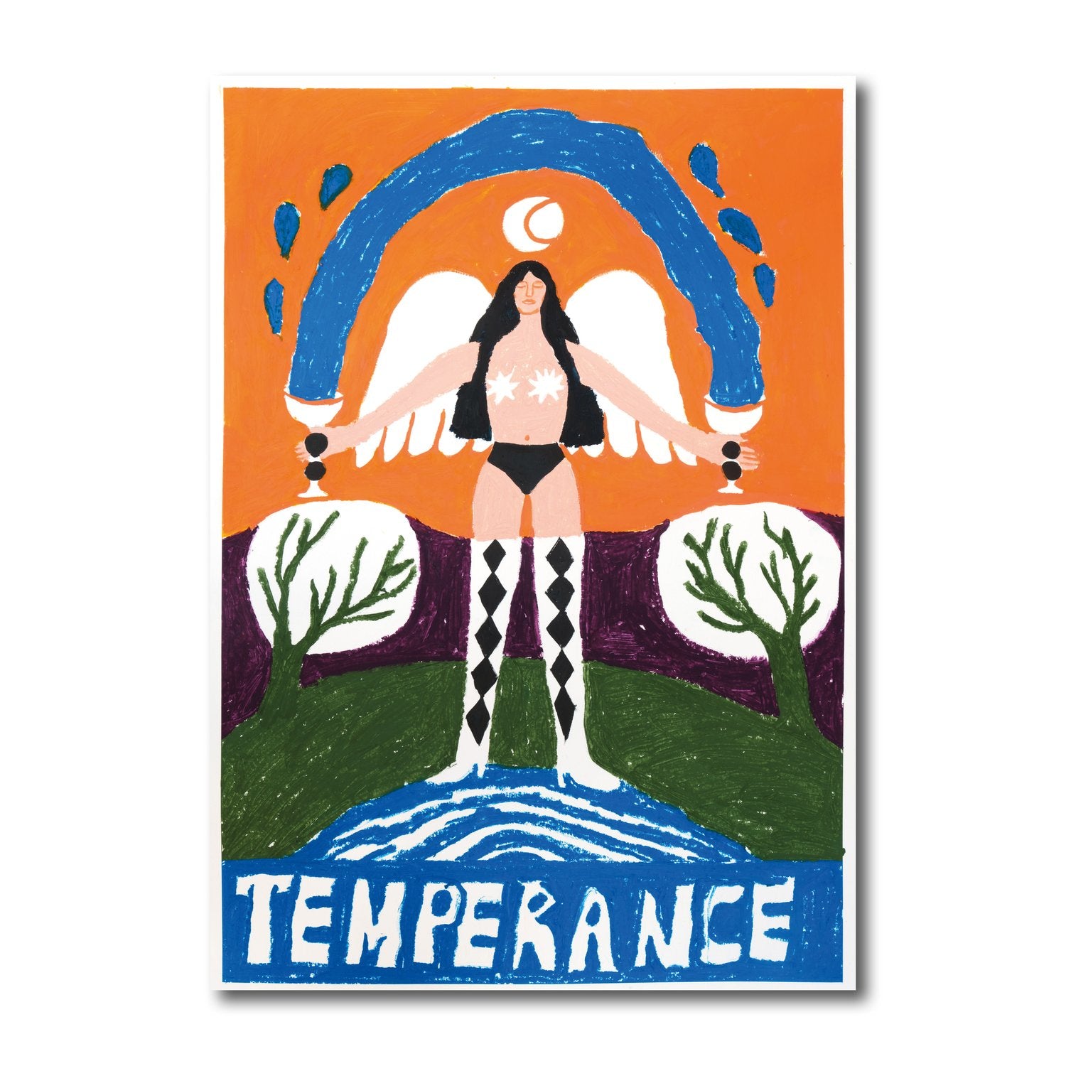 Tarot card Temperance limited edition of 50 giclee prints by Bulgarian artist Dessy Baeva, available at www.cuemars.com