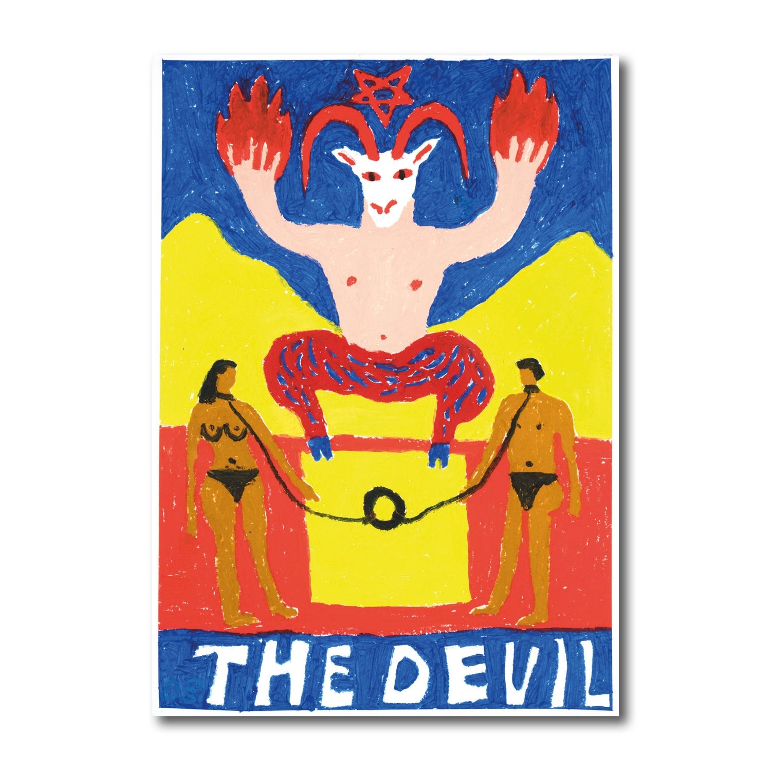 Tarot card The Devil limited edition of 50 giclee prints by Bulgarian artist Dessy Baeva, available at www.cuemars.com