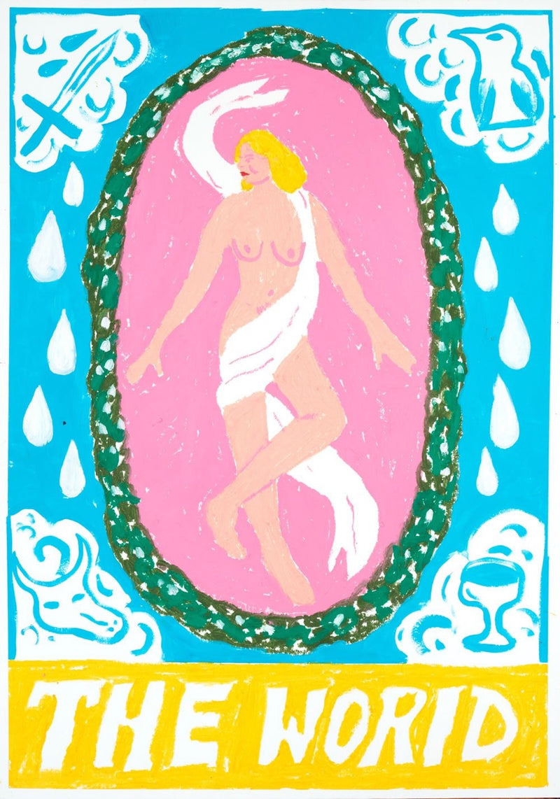 Tarot card The World limited edition of 50 giclee prints by Bulgarian artist Dessy Baeva, available at www.cuemars.com