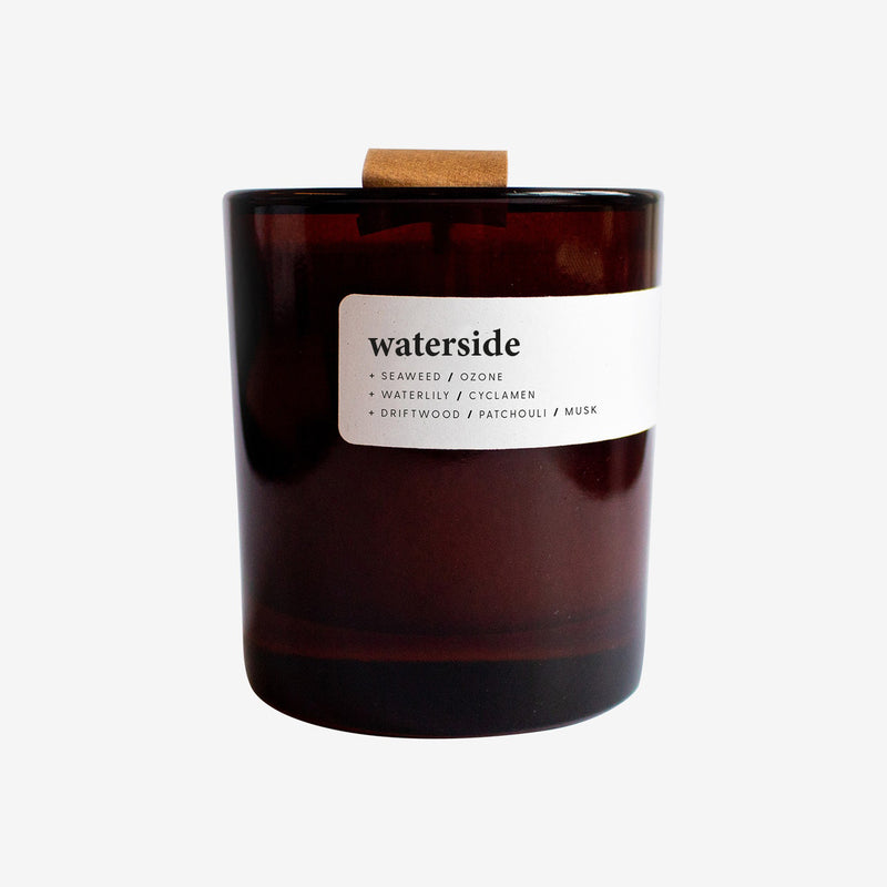 soy wax candle made in the UK in amber glass jar by Keynvor candles, available at www.cuemars.com