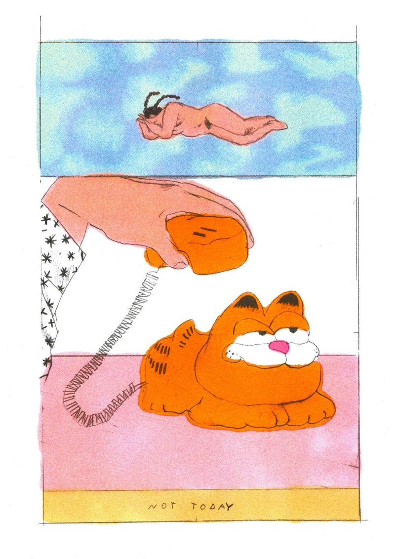 Garfield illustration by Melek Zertal for Kiblind, available at www.cuemars.com