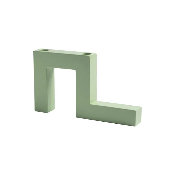 Tube inspired candle holder in mint green for 2 dinner candles, available at www.cuemars.com