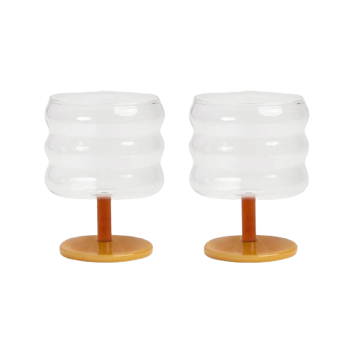mingle glasses set of two in amber by Klevering, available at www.cuemars.com