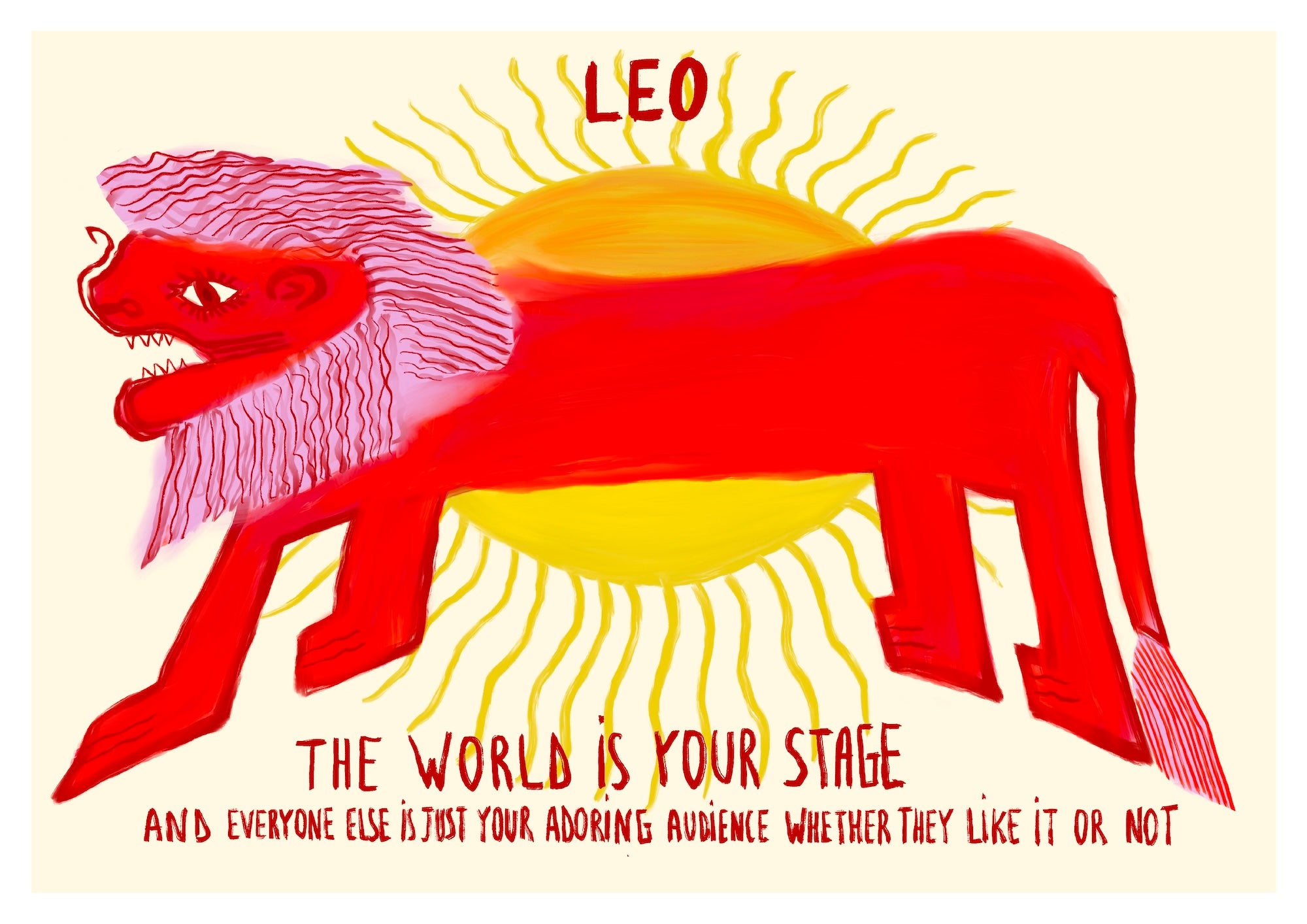 Leo zodiac art print by Brut – radiant, dramatic astrology poster