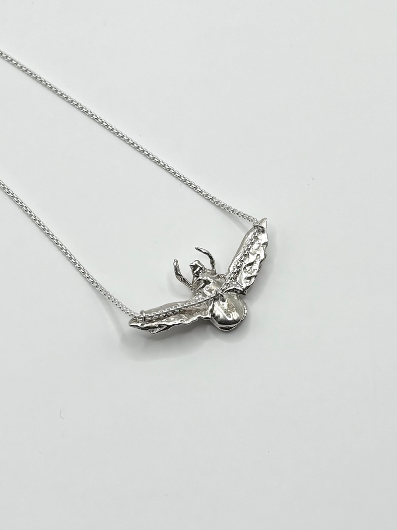 Handmade necklace made out of sterling silver by Misan Jewellery in London