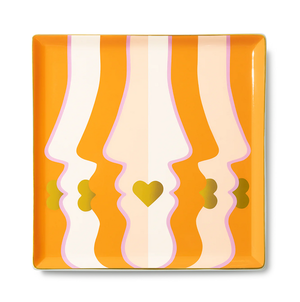 Colourful contemporary Ceramic Tray Beso Orange designed by Octaevo in Barcelona, available at www.cuemars.com in London