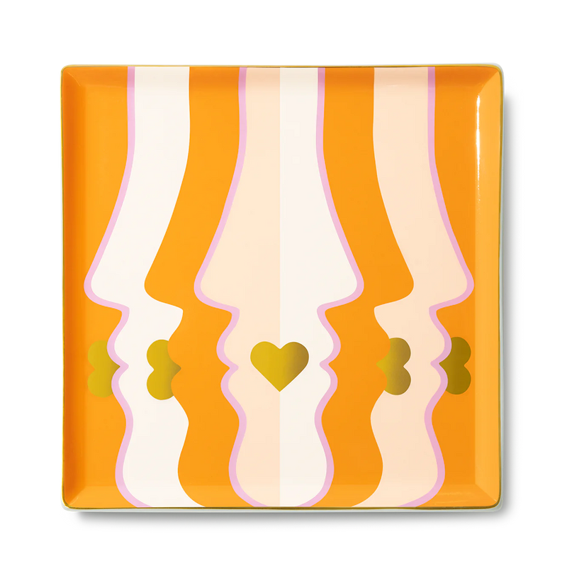 Colourful contemporary Ceramic Tray Beso Orange designed by Octaevo in Barcelona, available at www.cuemars.com in London
