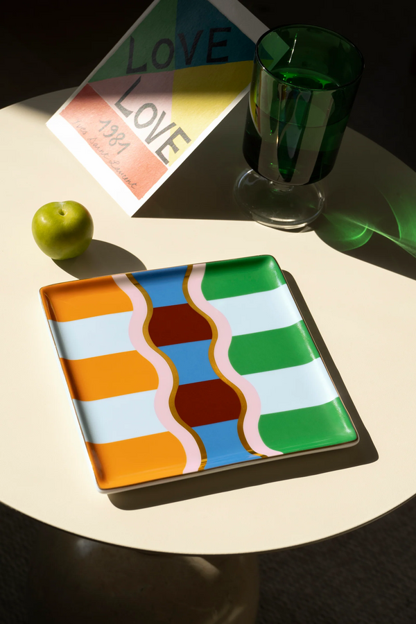 Colourful contemporary Ceramic Tray Giza designed by Octaevo in Barcelona, available at www.cuemars.com in London